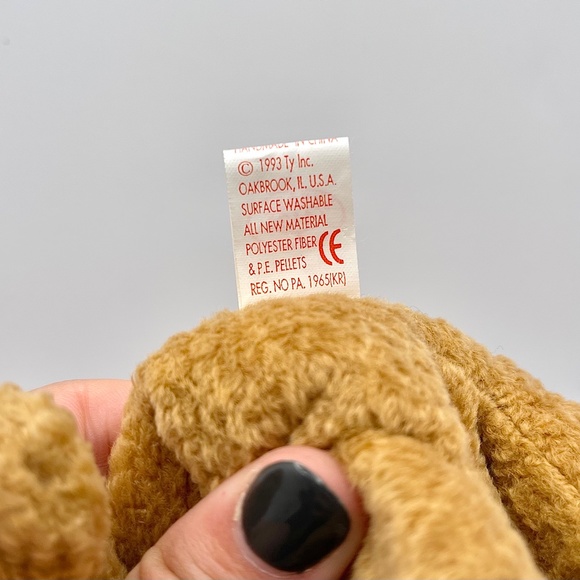 Ty Curly Bear Beanie Baby, plush bear collectable - Picture 5 of 5